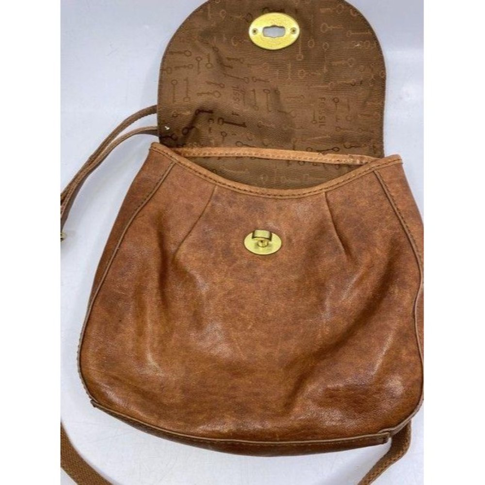 Fossil brown leather shoulder bag - Picture 4 of 12